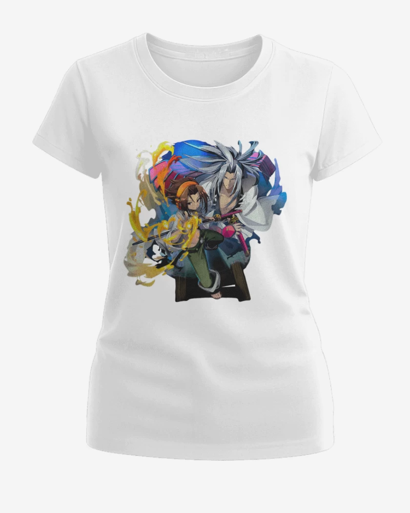 Polera de Mujer Blanco de Yoh and Amidamaru