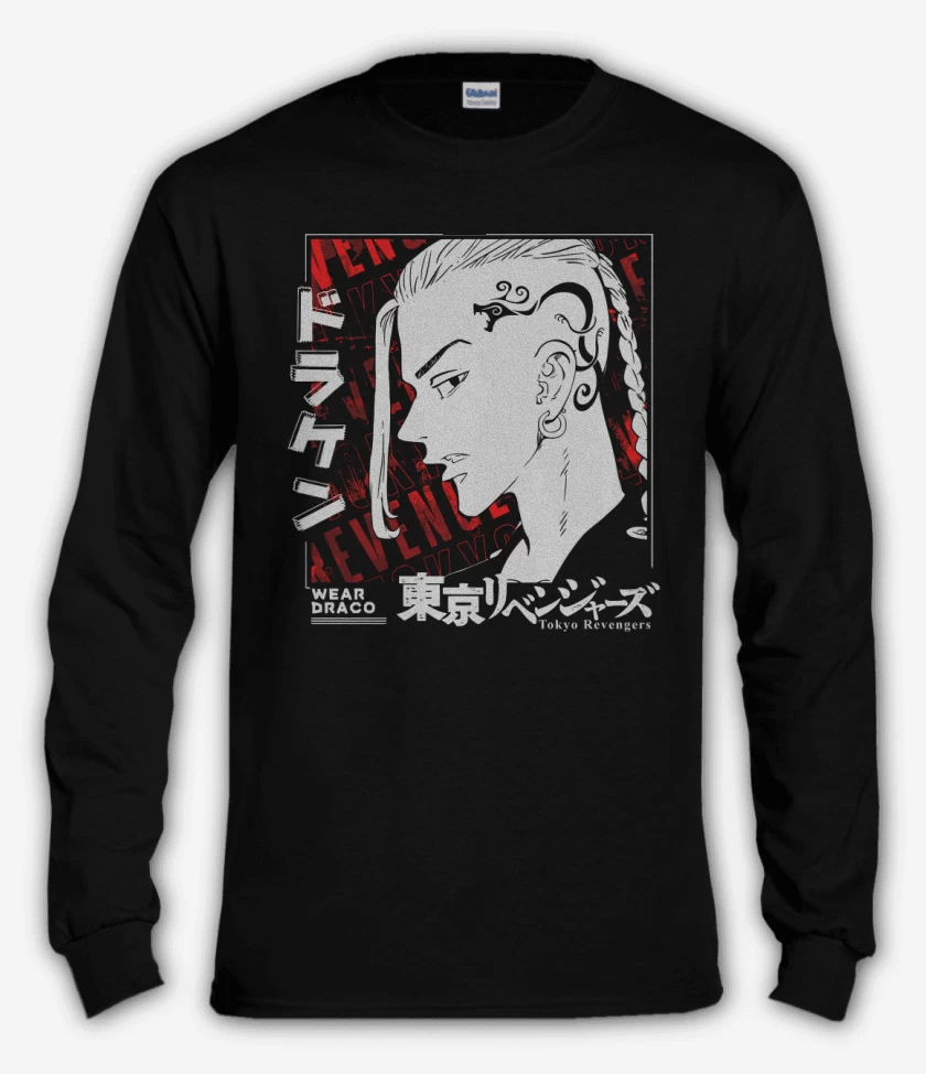 Polera manga larga Negro de Draken