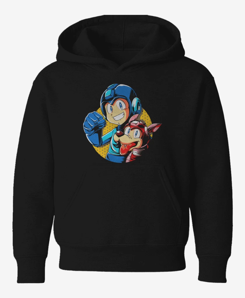 Poleron de niño Negro de Megaman y rush