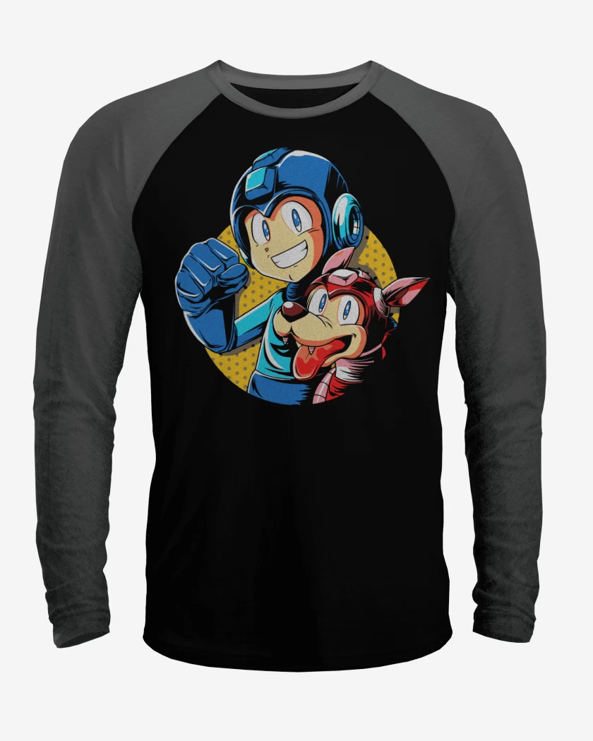 Polera Raglan Megaman y rush