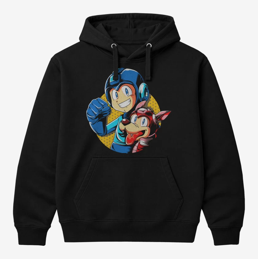 Polerón Canguro Negro de Megaman y rush