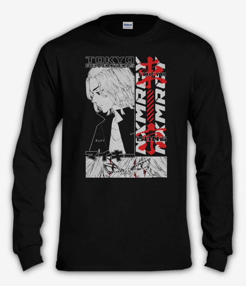 Polera manga larga Negro de Manjiro