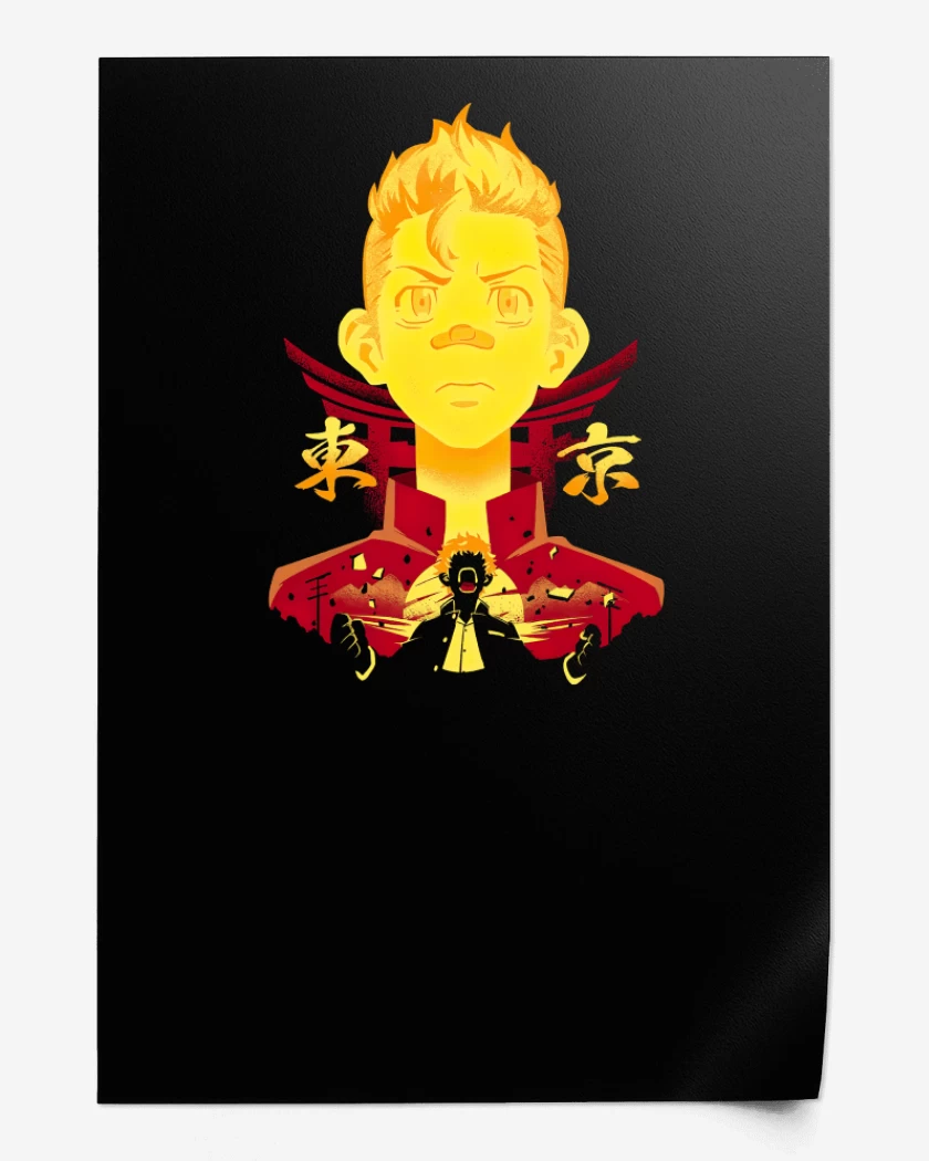 Print Negro de Takemichi Hanahaki