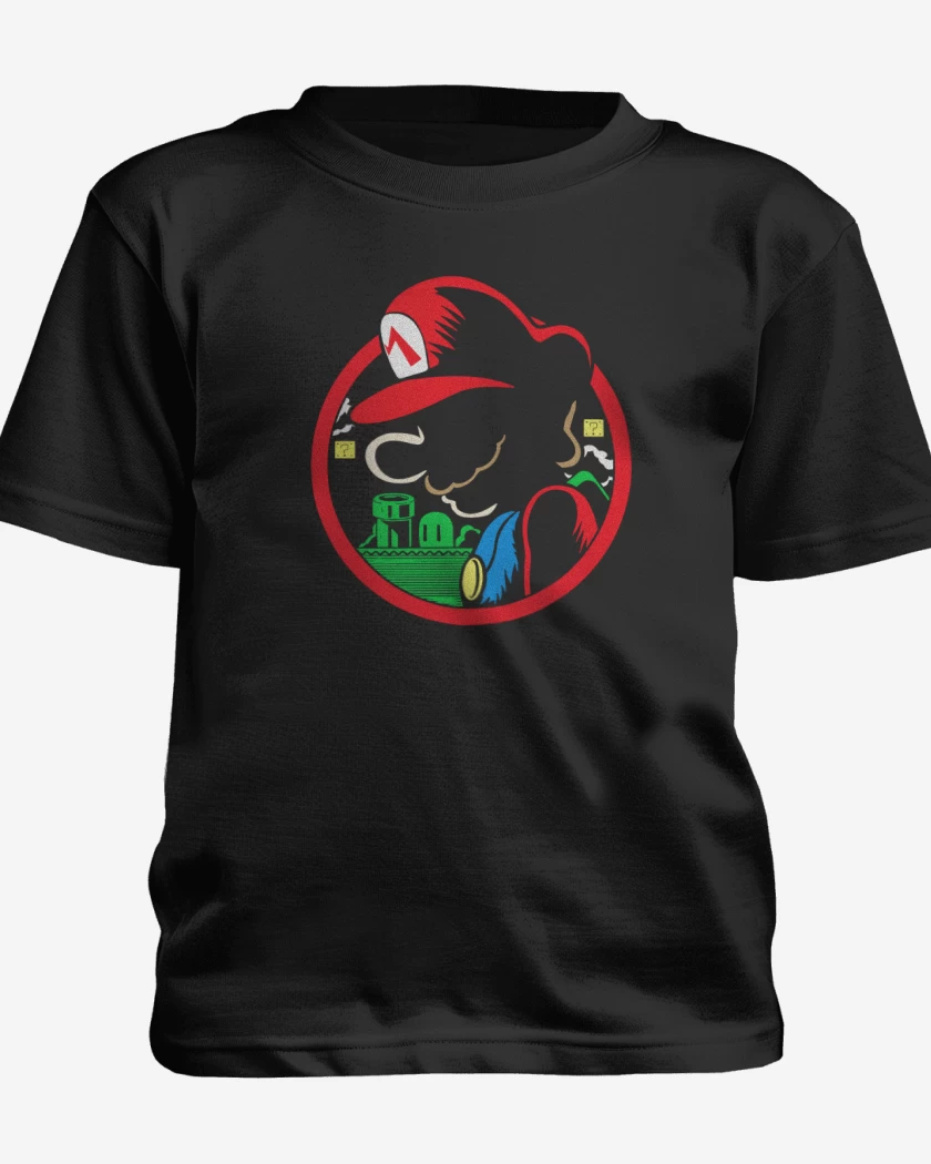 Polera de niño Negro de Super bigote Bru