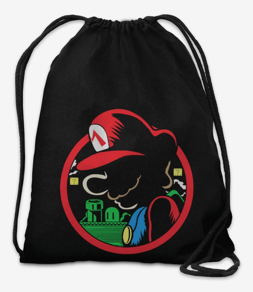 Mochila Negro de Super bigote Bru