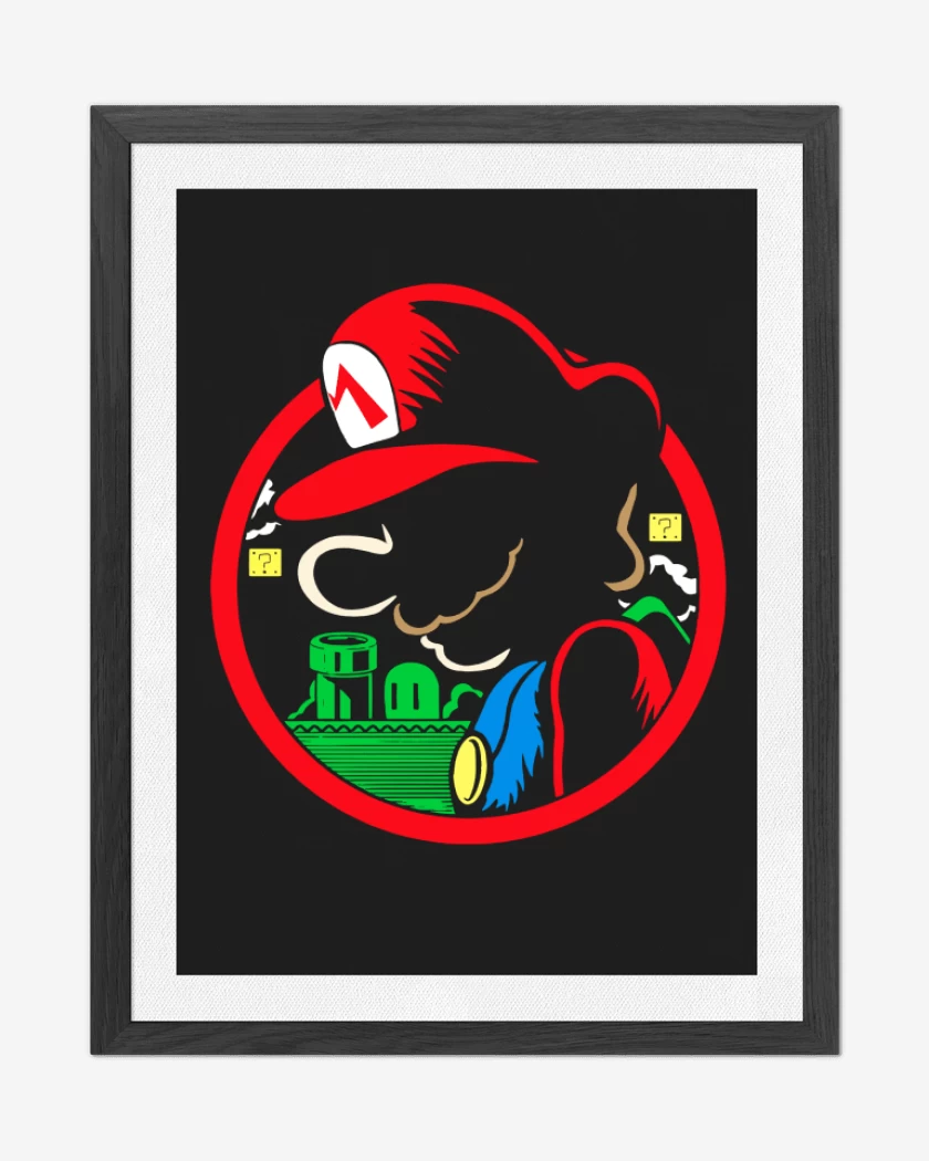 Cuadro decorativo Negro de Super bigote Bru