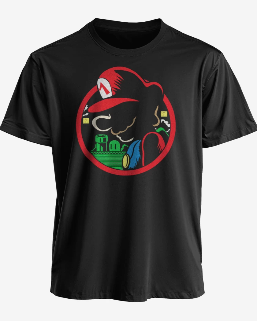 Polera premium Negro de Super bigote Bru