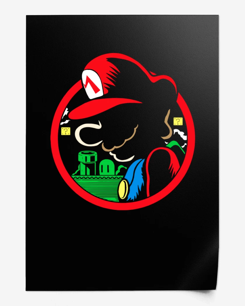 Print Negro de Super bigote Bru