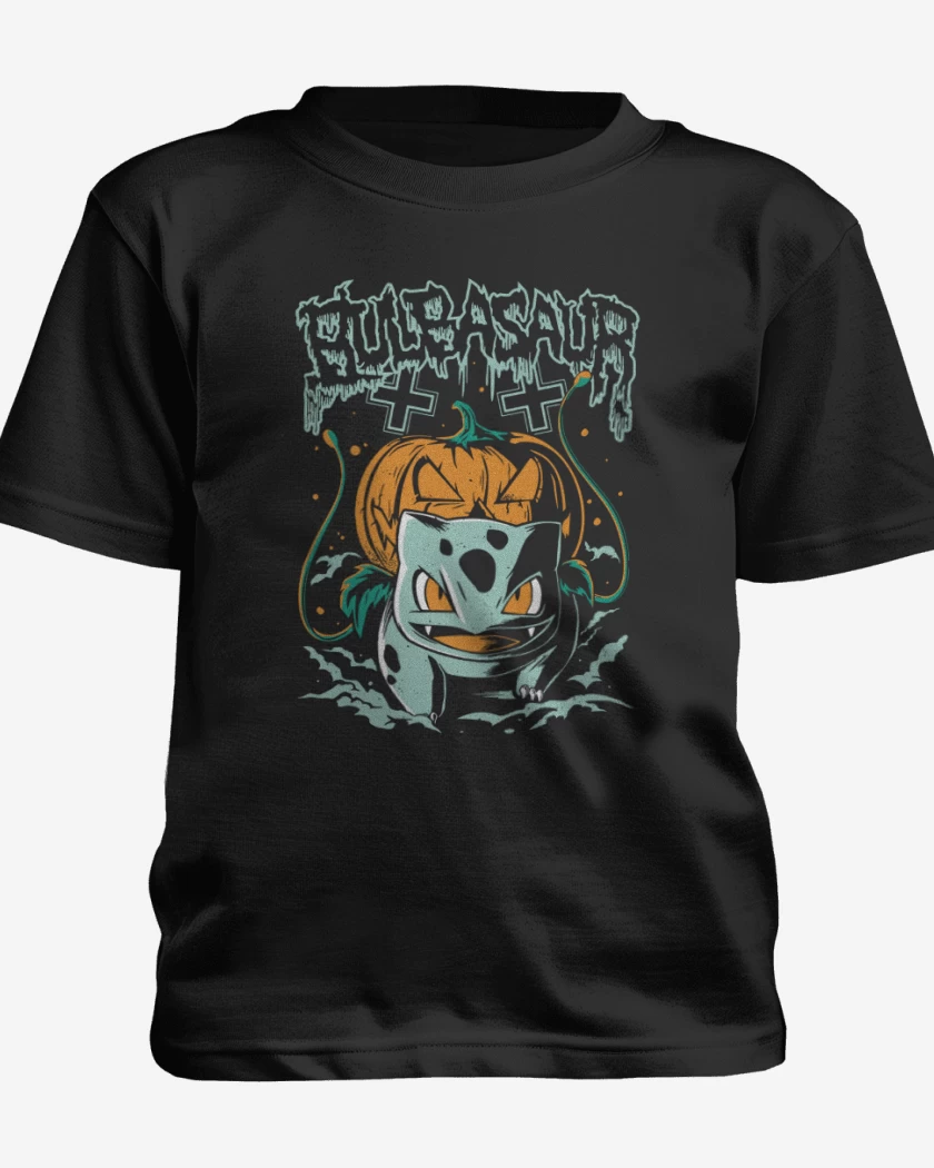 Polera de niño Negro de bulbasaur pumpkins
