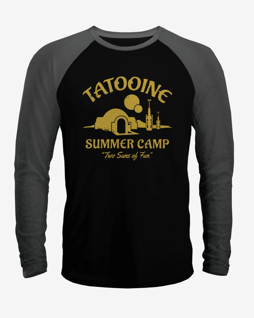 Polera Raglan Negro / Negro Heather de Tatooine Summer Camp