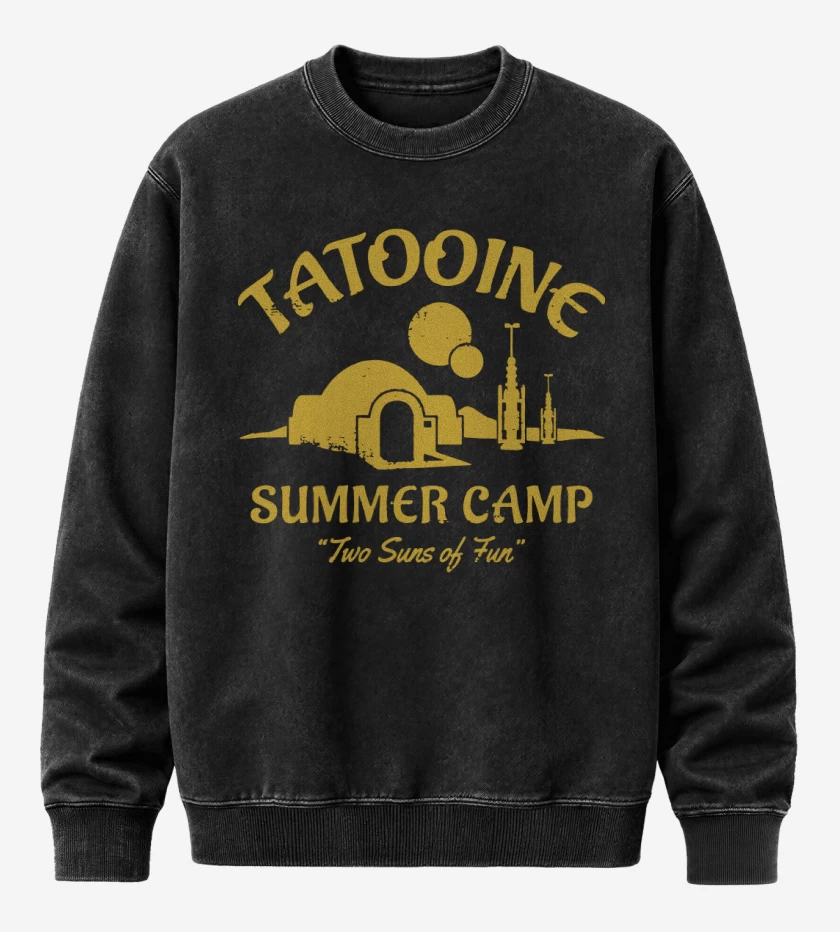 Poleron Polo Acid Wash Negro de Tatooine Summer Camp