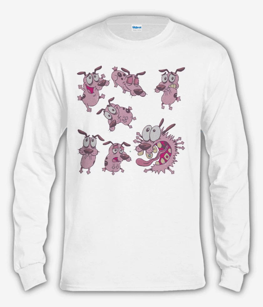 Polera manga larga Blanco de Coraje el perro cobarde