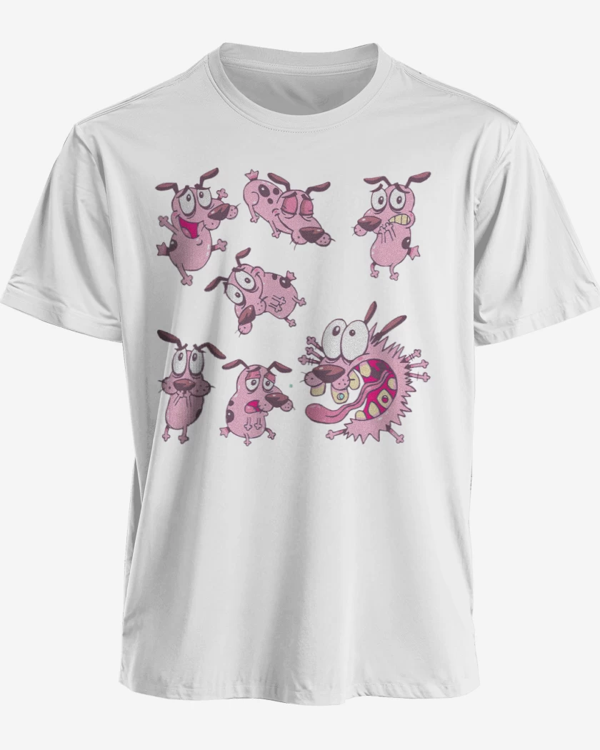 Polera premium Blanco de Coraje el perro cobarde