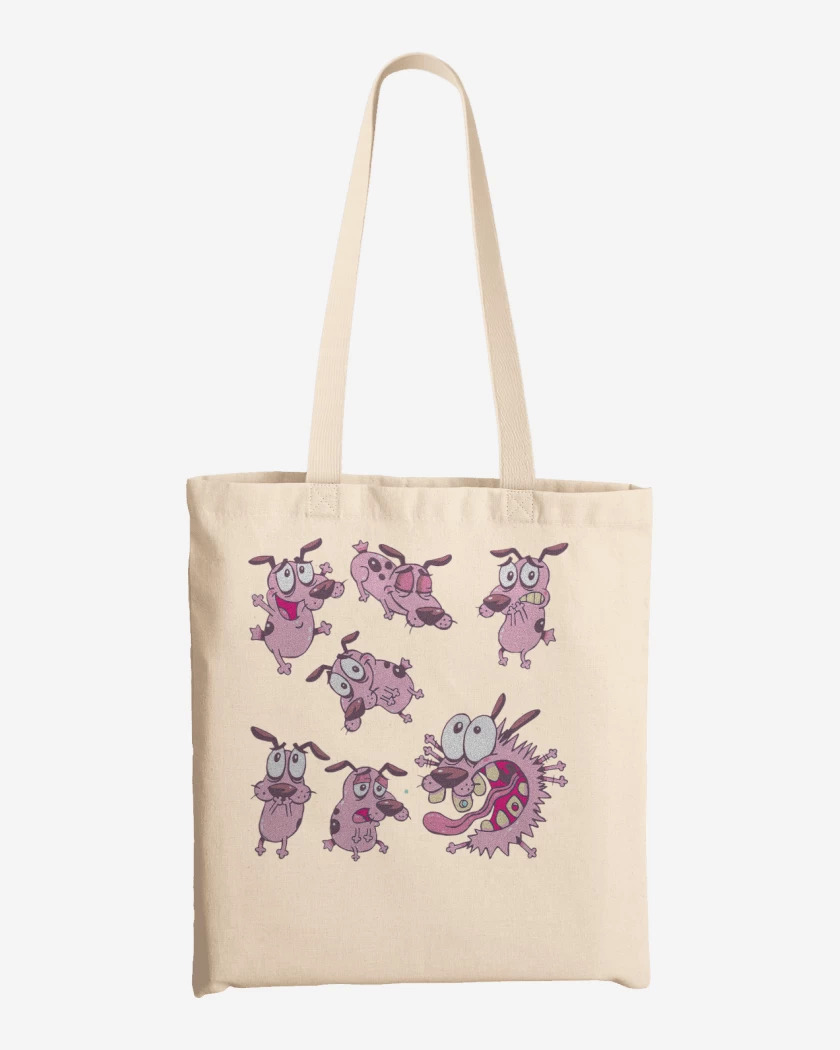 Totebag Blanco de Coraje el perro cobarde