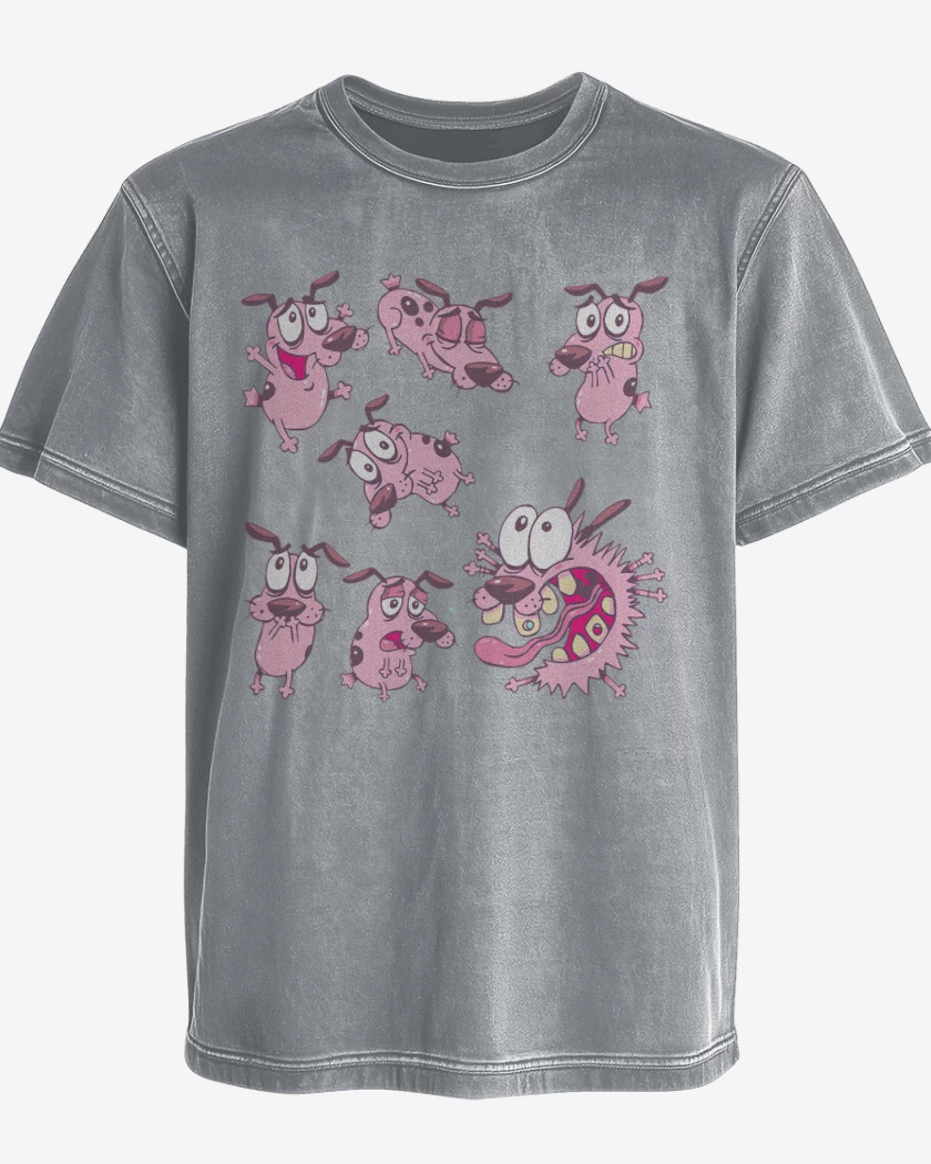 Polera desgastada Coraje el perro cobarde