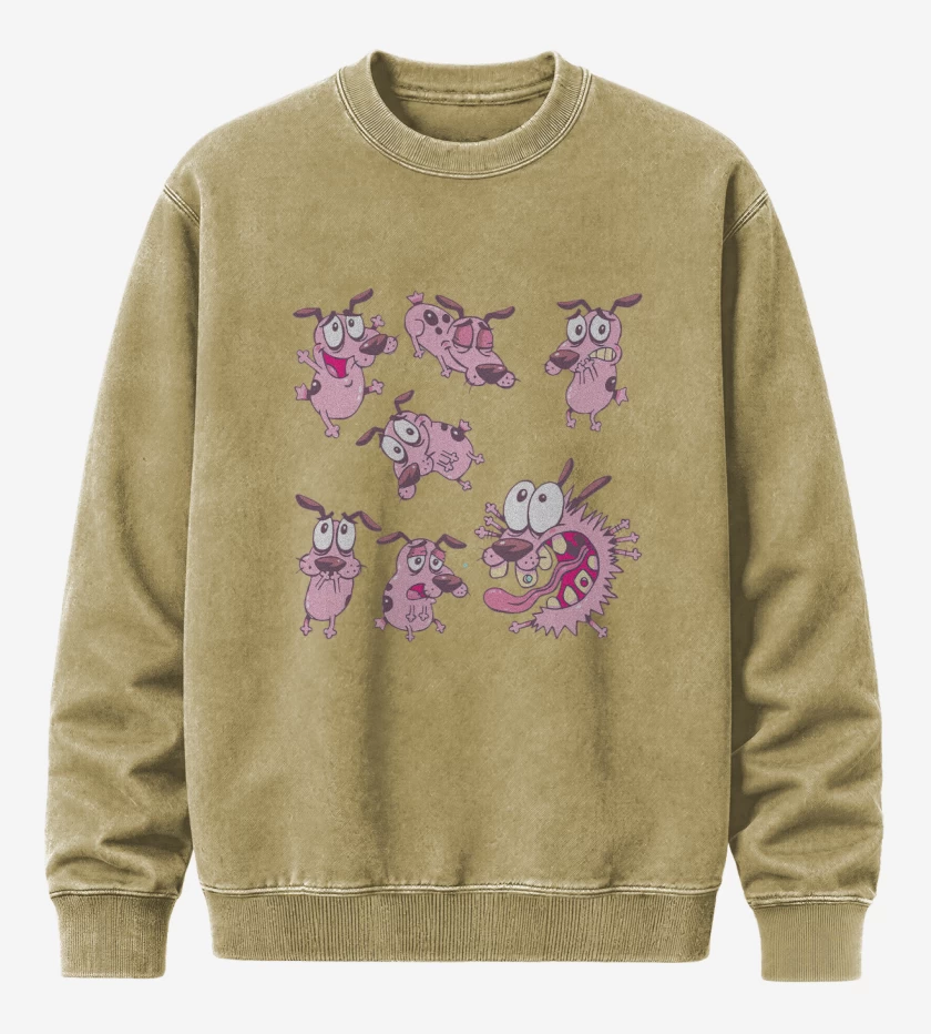 Poleron Polo Acid Wash Beige de Coraje el perro cobarde
