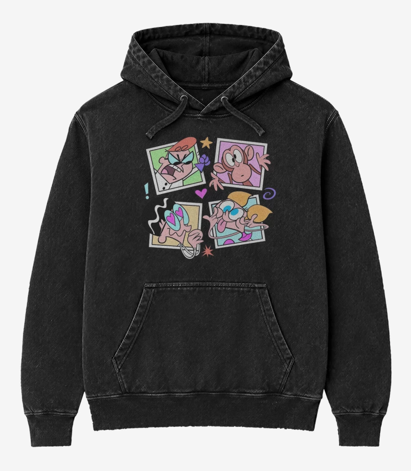 Poleron Canguro Acid Wash Negro de Dexter