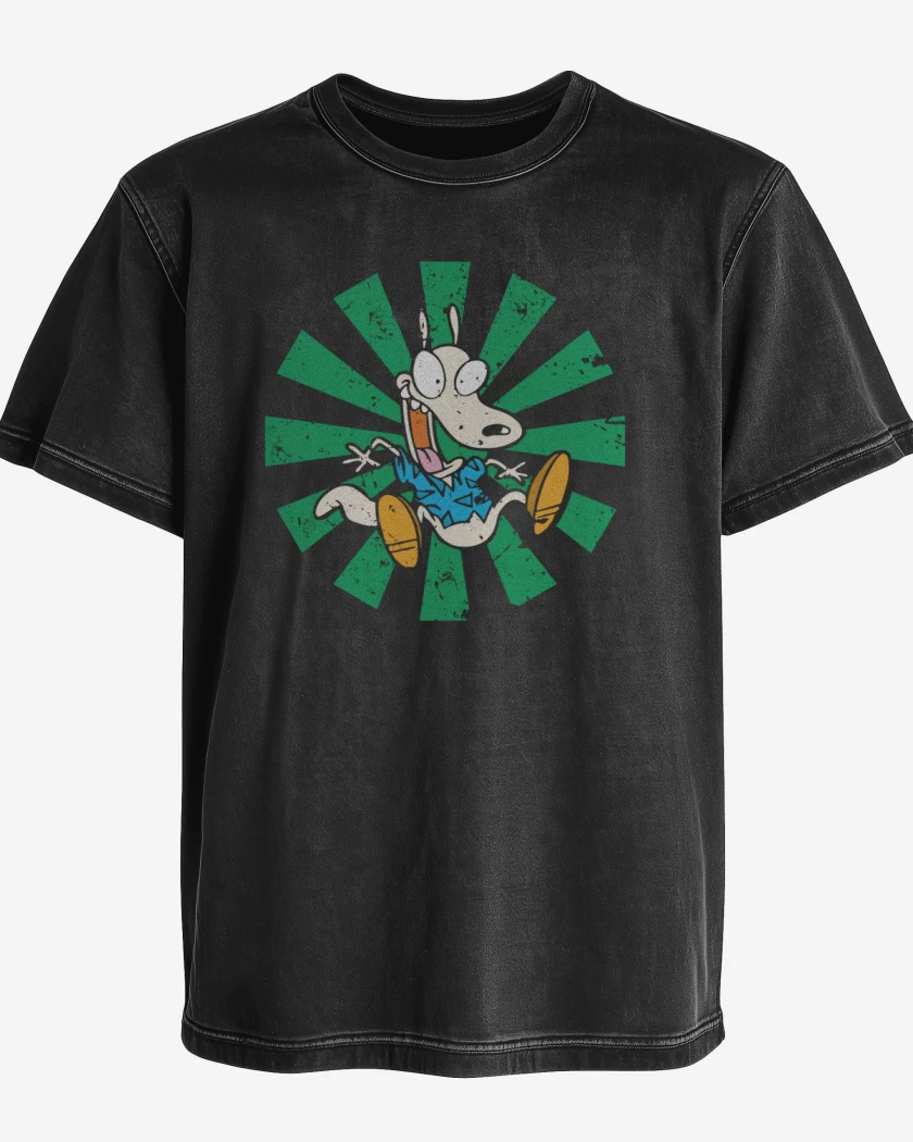 Polera desgastada Negro de Rocko 