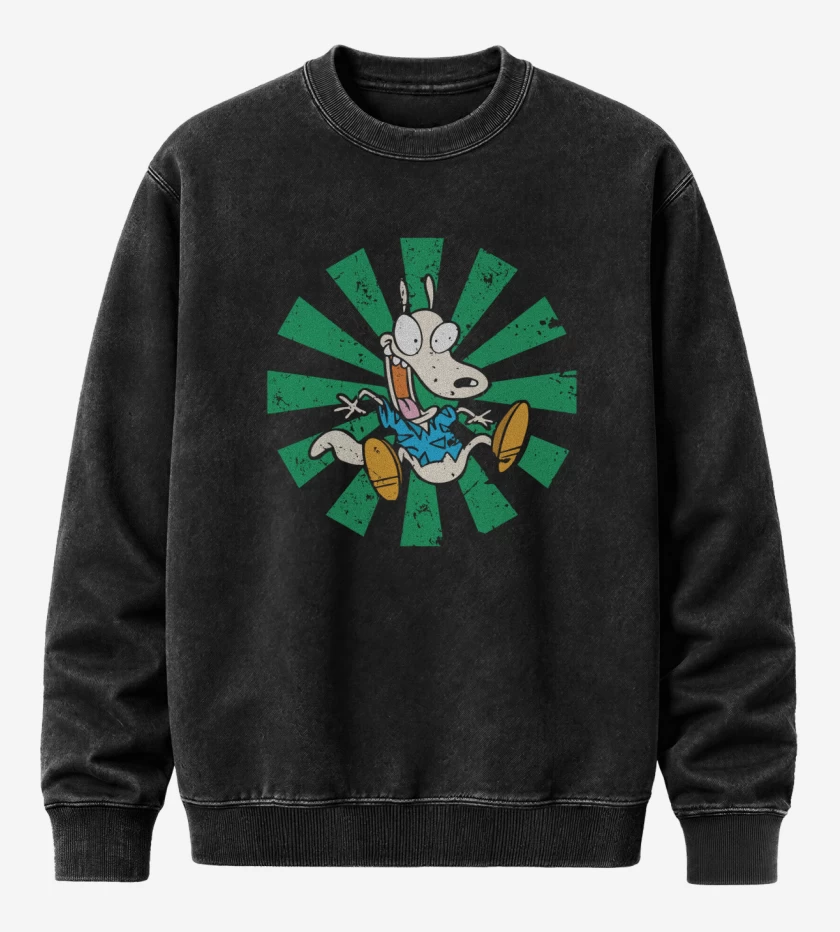 Poleron Polo Acid Wash Negro de Rocko 