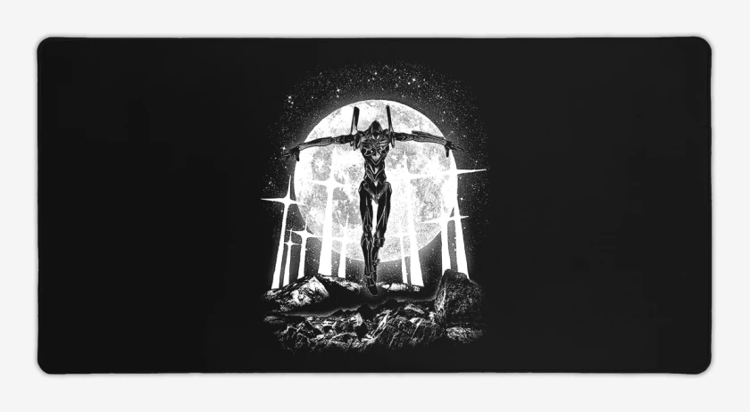 Mouse pad Gamer Negro de Evangelion moon