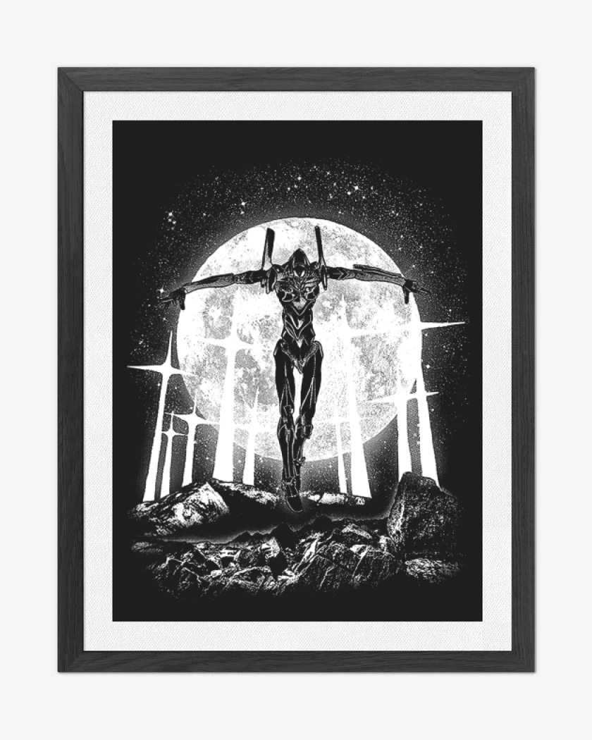 Cuadro decorativo Negro de Evangelion moon