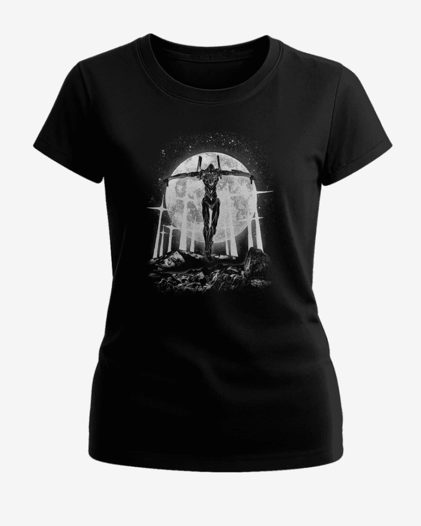 Polera de Mujer Negro de Evangelion moon