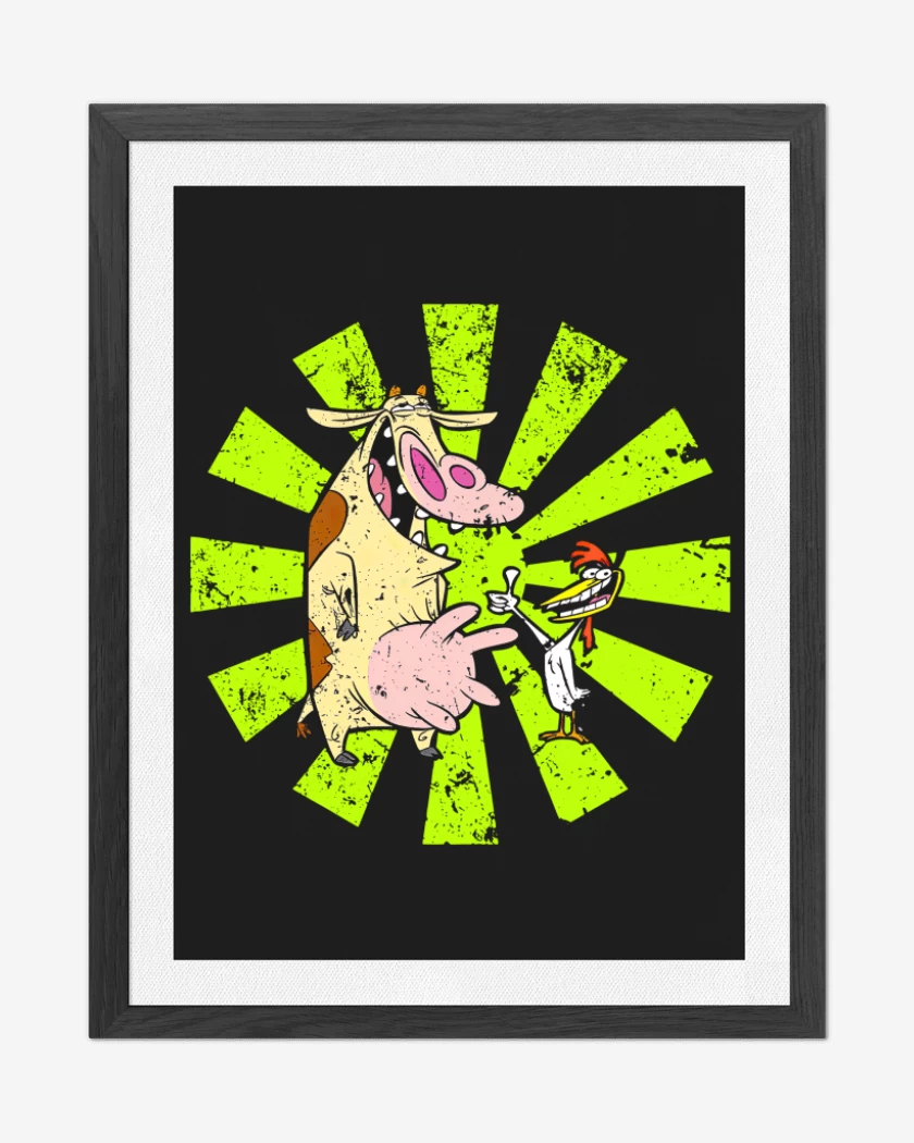Cuadro decorativo Negro de La Vaca y el pollito