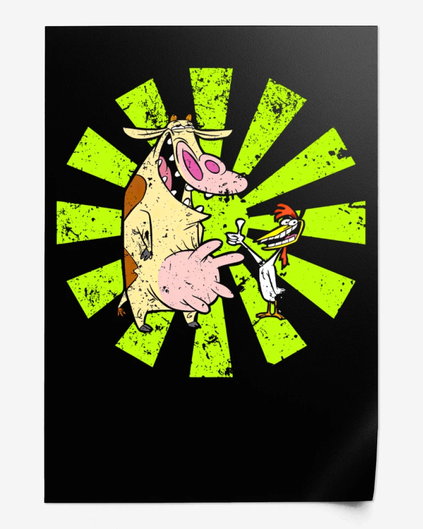 Print Negro de La Vaca y el pollito
