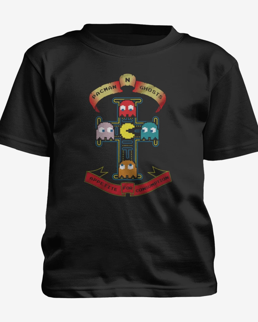 Polera de niño Negro de Pacman And Ghosts