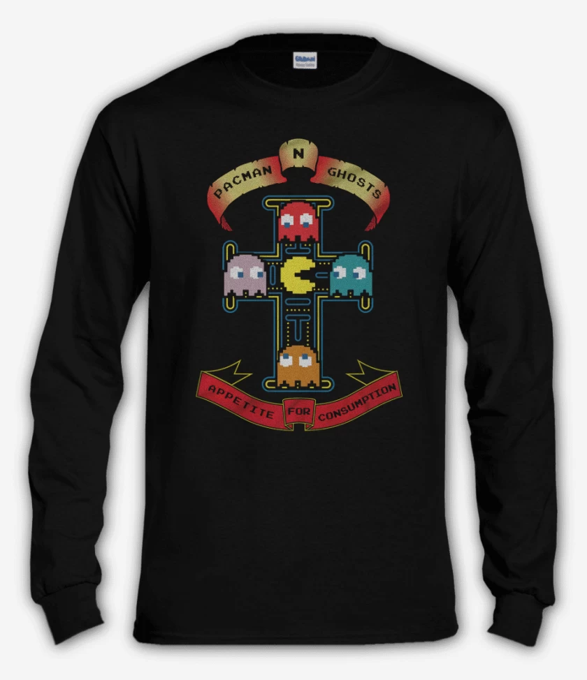 Polera manga larga Pacman And Ghosts