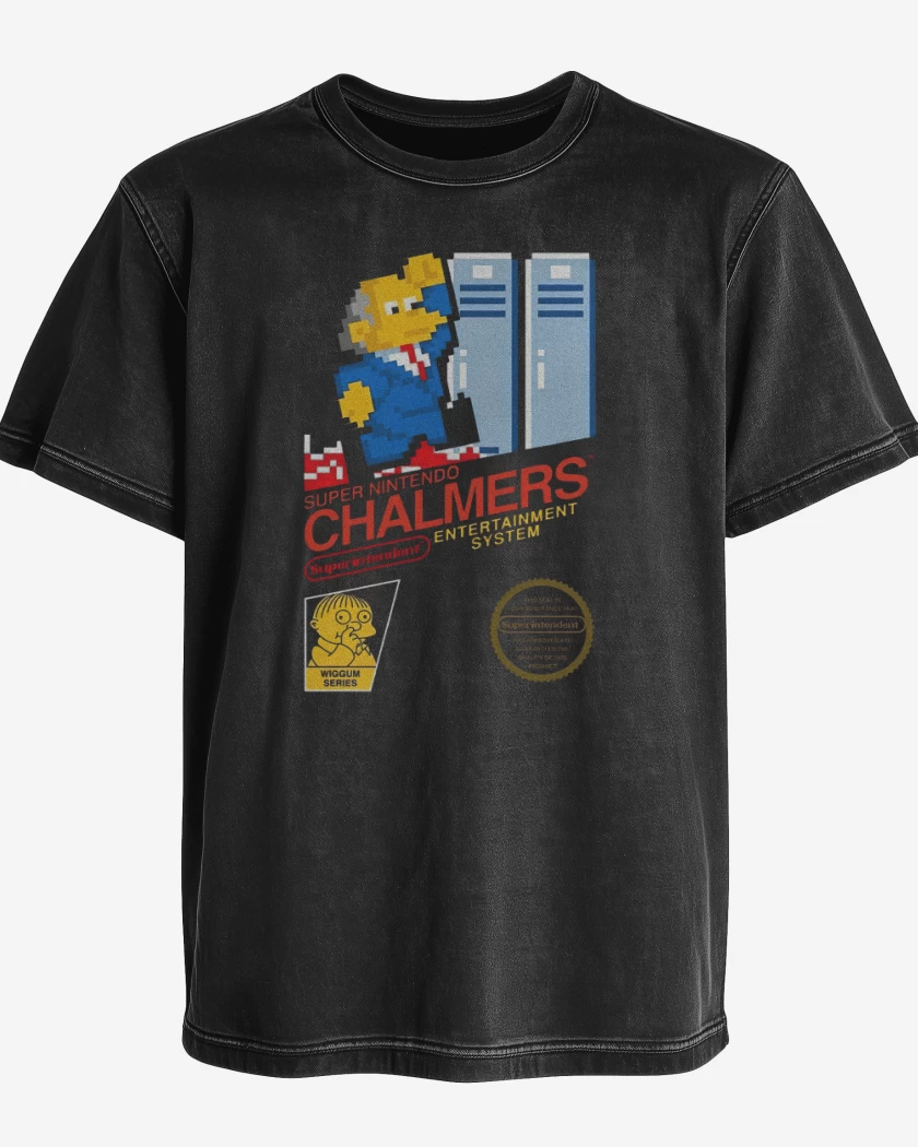 Polera desgastada Negro de Super nintendo Chalmers