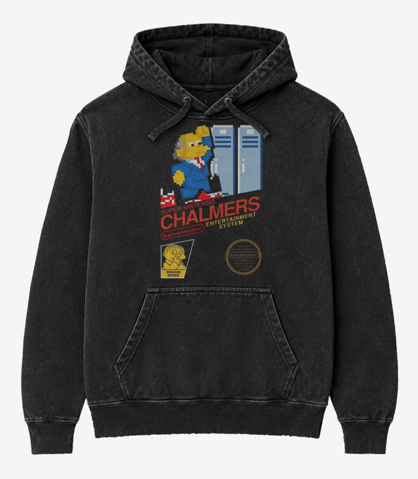 Poleron Canguro Acid Wash Negro de Super nintendo Chalmers