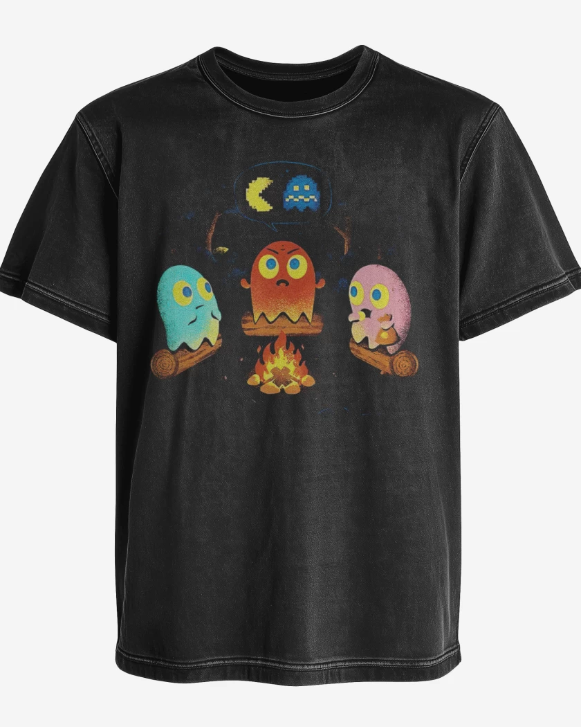 Polera desgastada Pacman del terror