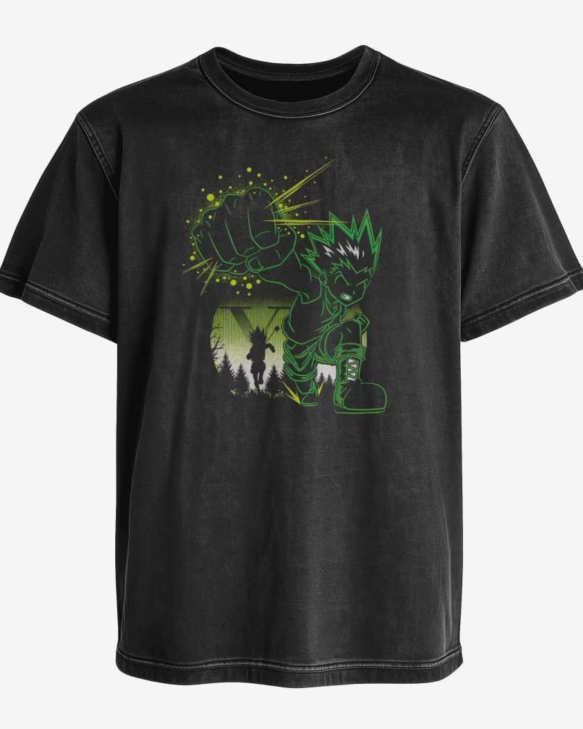 Polera desgastada Negro de Jajanken