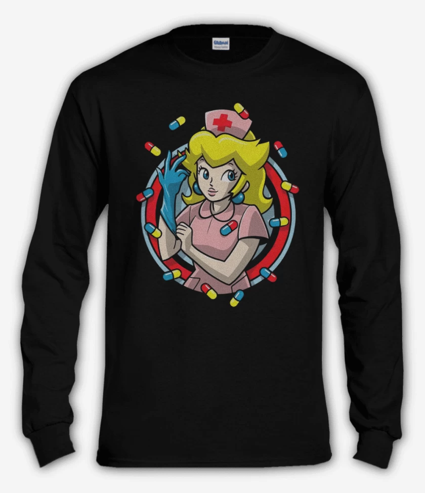 Polera manga larga Negro de Enfermera Peach