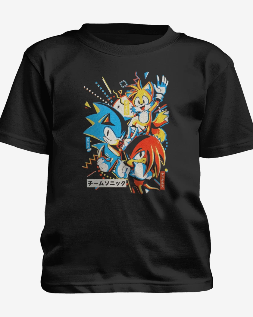 Polera de niño Negro de Sonic and friends