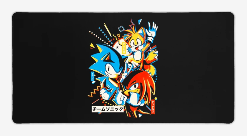 Mouse pad Gamer Negro de Sonic and friends