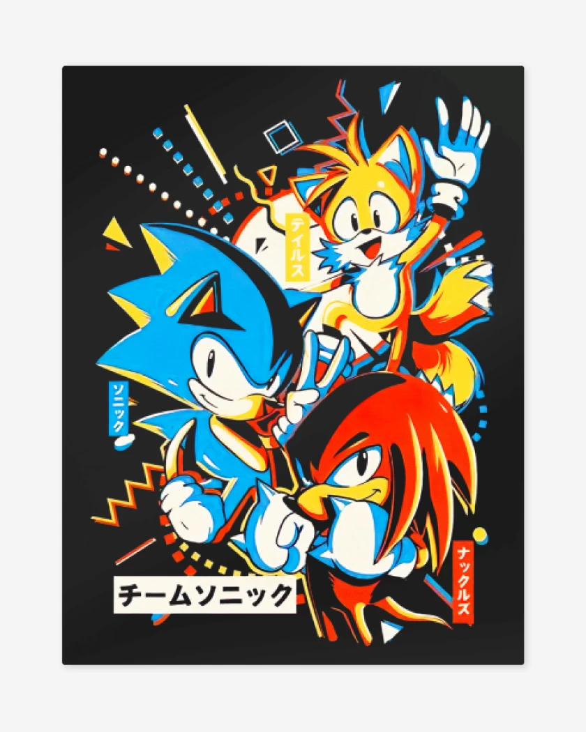 Print metalico Negro de Sonic and friends