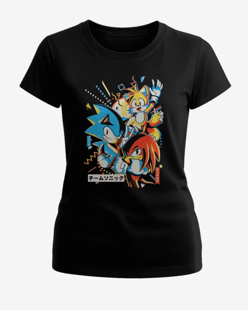 Polera de Mujer Negro de Sonic and friends