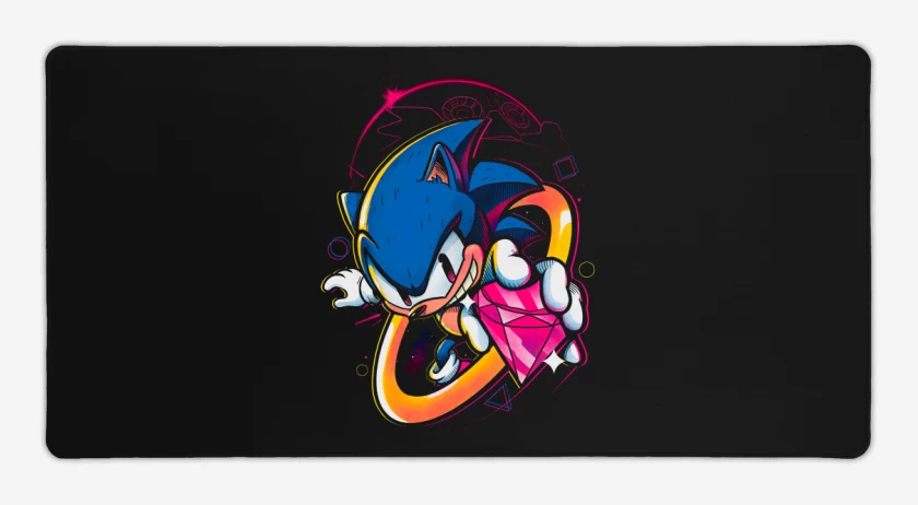 Mouse pad Gamer Negro de Sonic Diamonds