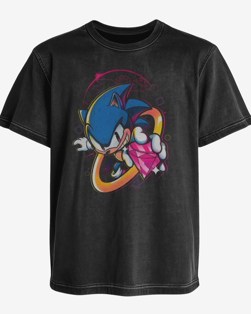 Polera desgastada Sonic Diamonds