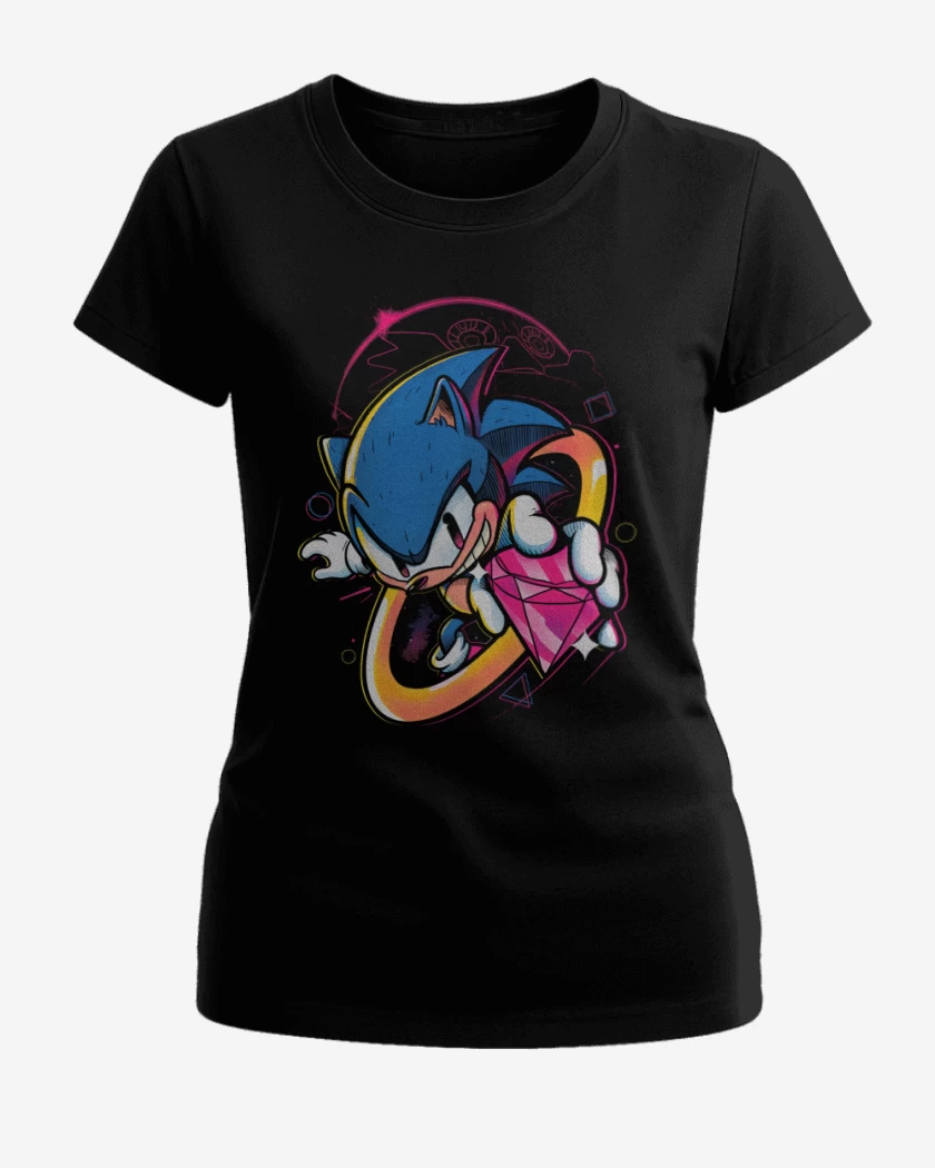 Polera de Mujer Negro de Sonic Diamonds