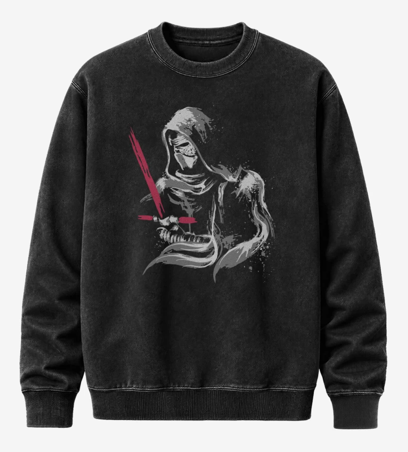 Poleron Polo Acid Wash Negro de Kylo Ren