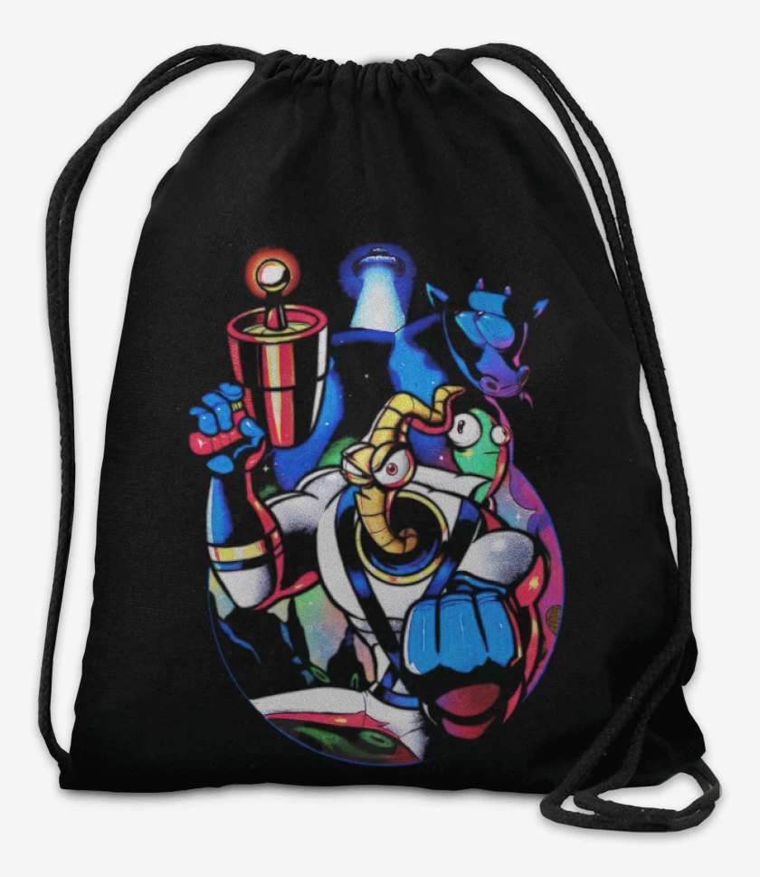Mochila Negro de Earthworm Jim 