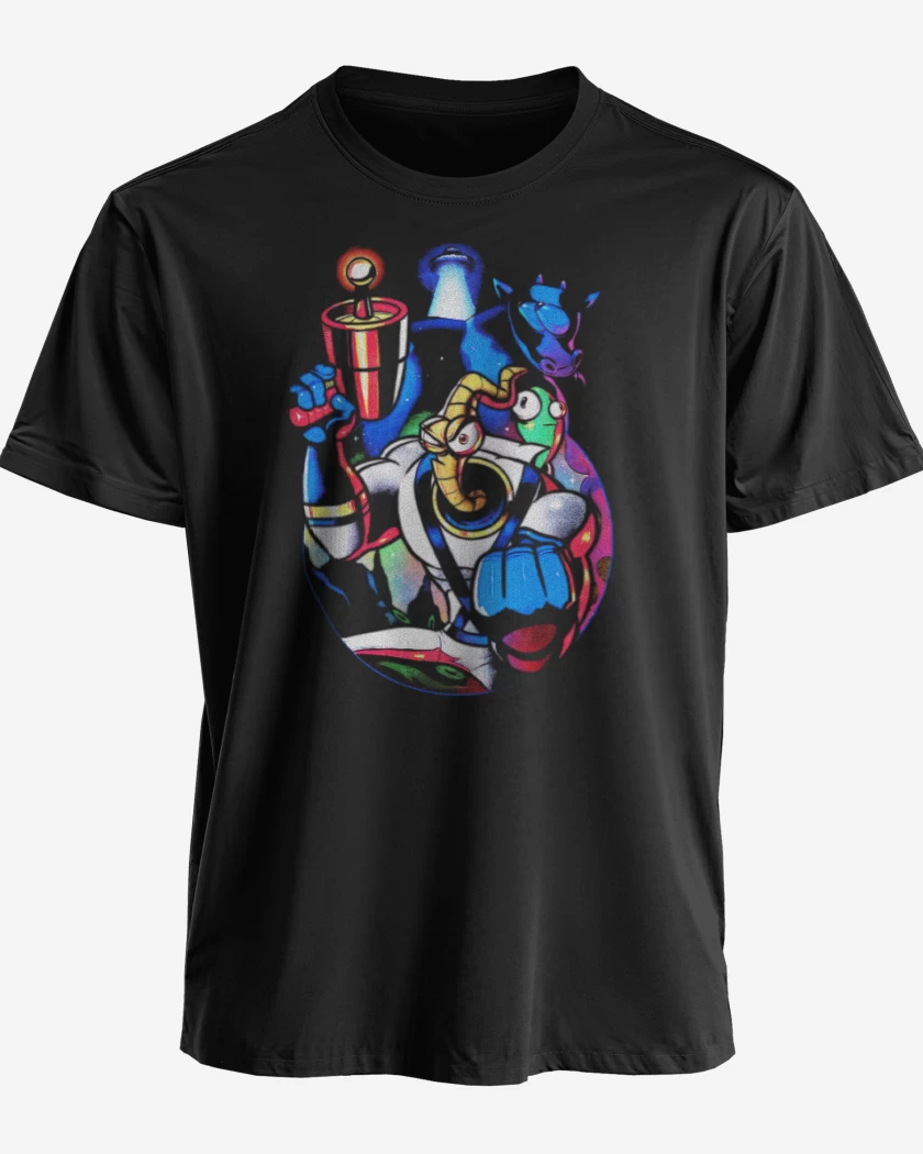 Polera premium Negro de Earthworm Jim 