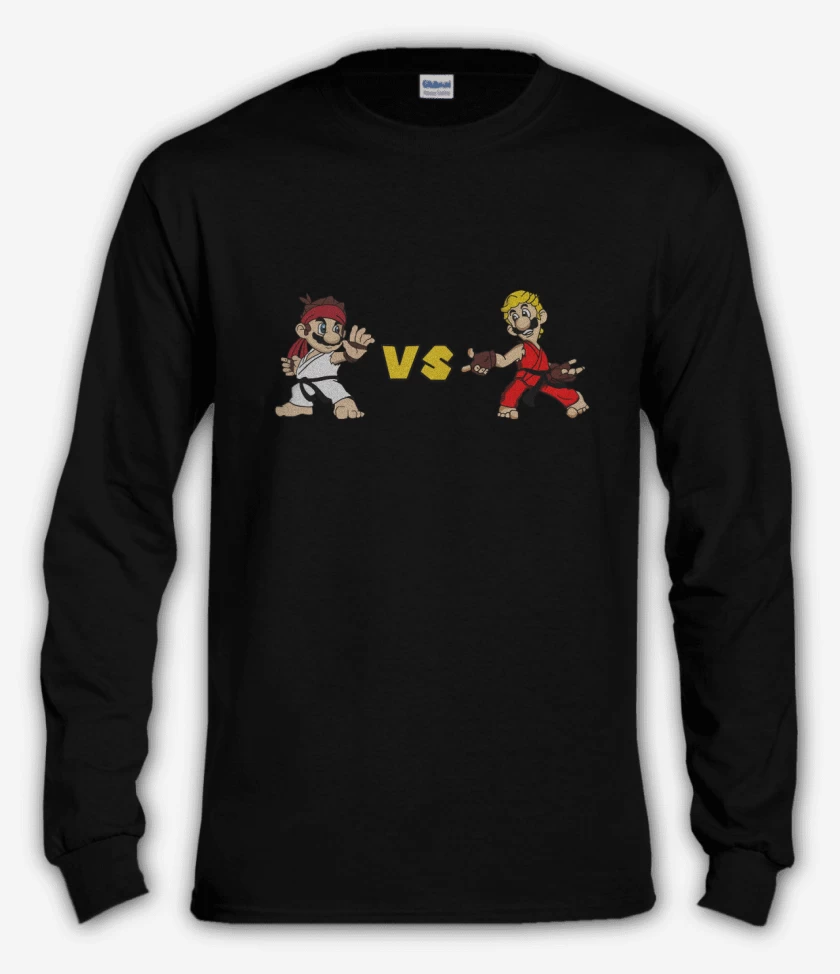 Polera manga larga Negro de MaRyu vs Luigent