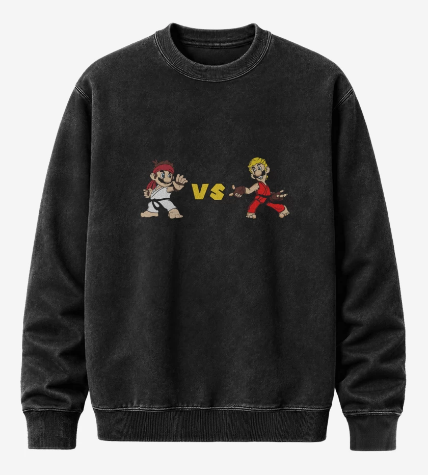 Poleron Polo Acid Wash Negro de MaRyu vs Luigent