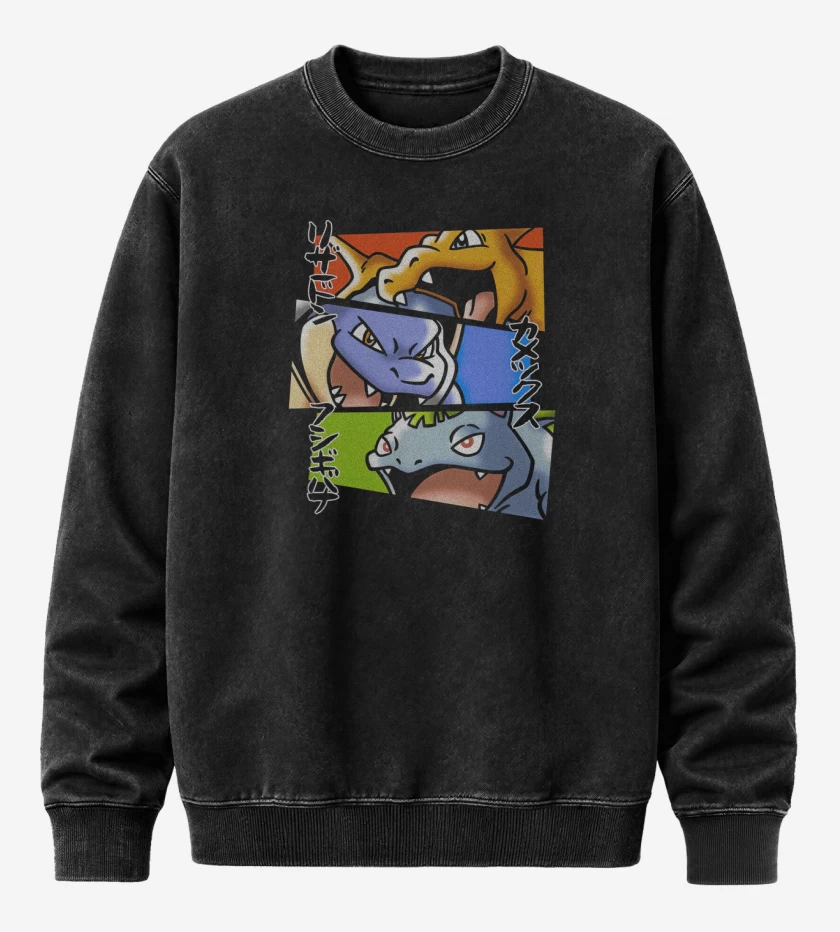 Poleron Polo Acid Wash Negro de Kanto Evolutions