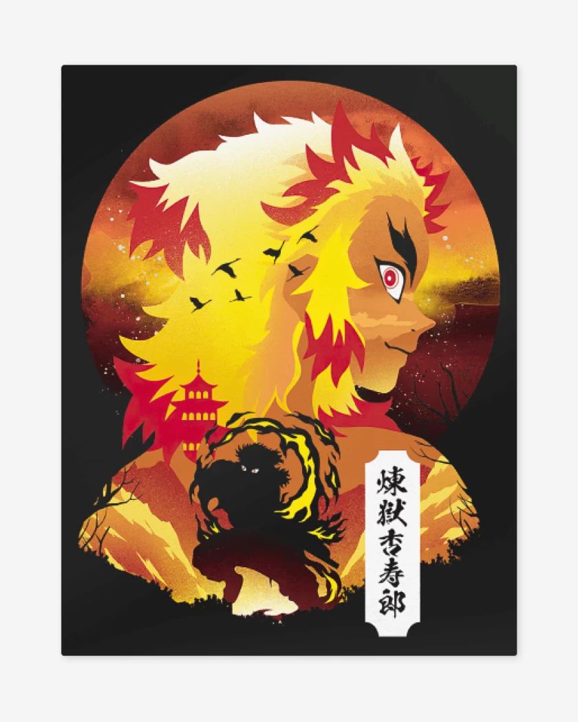 Print metalico Rengoku de Fuego
