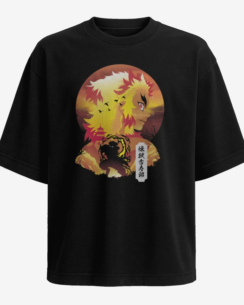 Polera Oversize Rengoku de Fuego